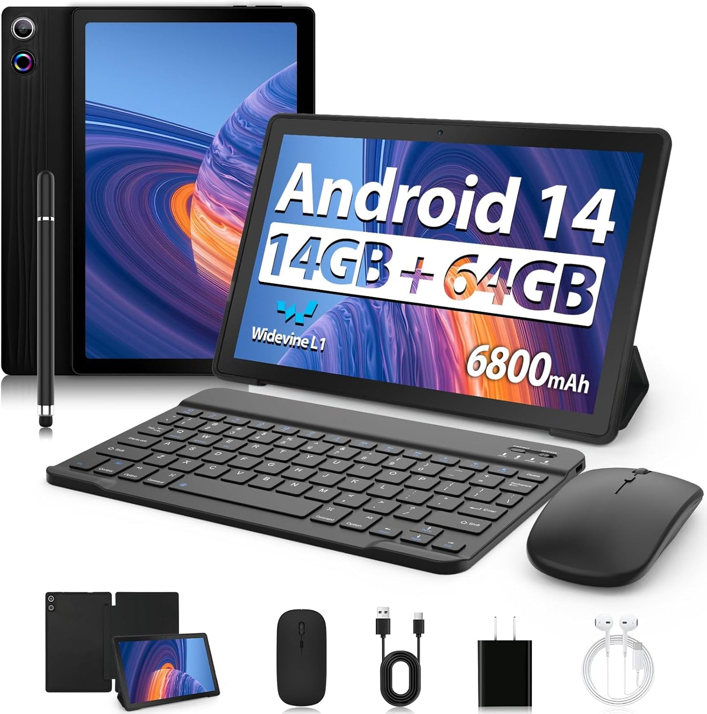 11 Inch Android 14 Tablet with 14GB RAM and 6800mAh Battery
