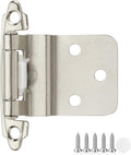 50 Pack 25 Pair Brushed Nickel Cabinet Hinges - Sturdy Self-Closing