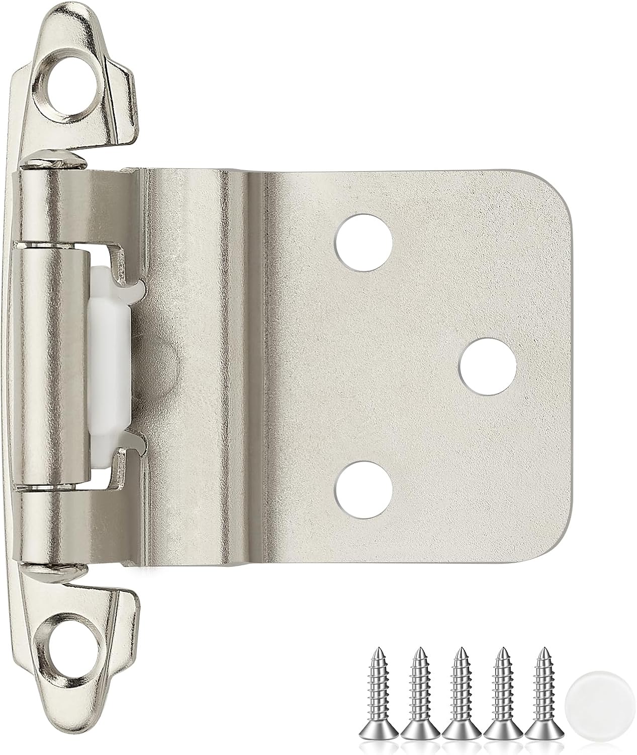 Brushed Nickel Cabinet Hinges - 50 Pack for Smooth Closing