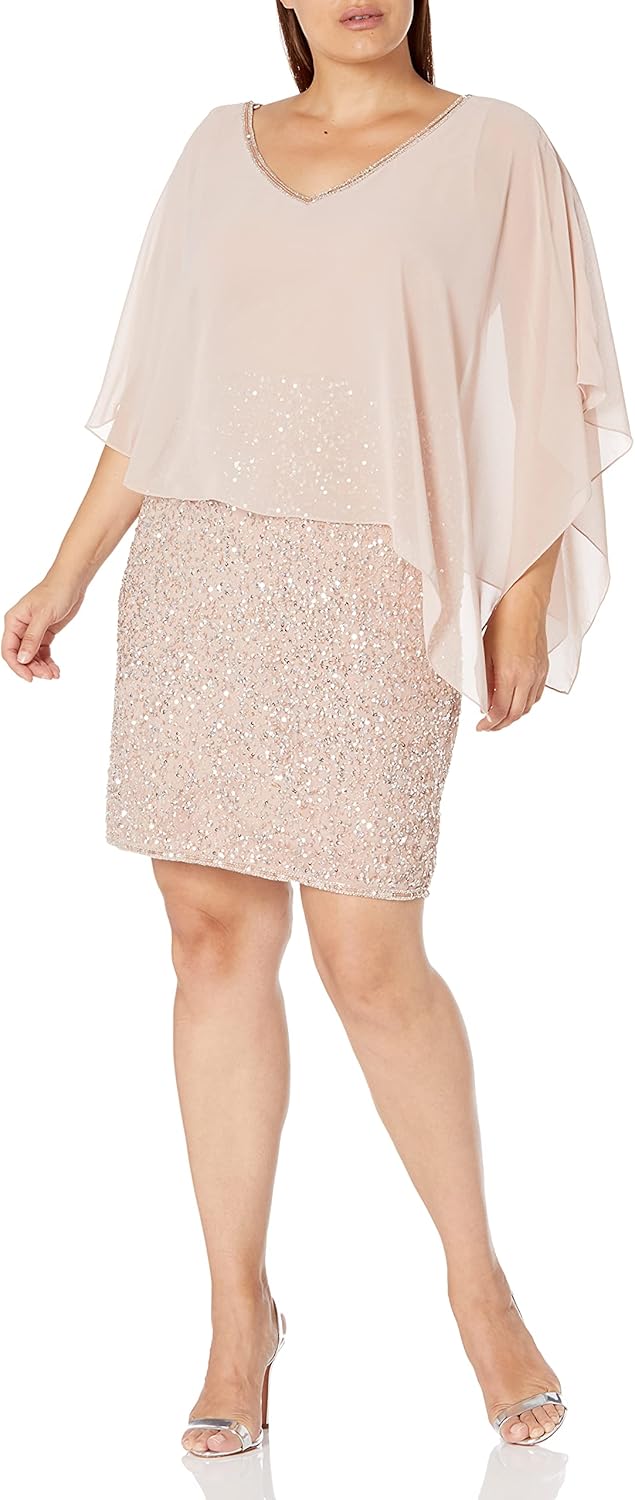 J Kara Women's Plus Size Beaded Short Cocktail Dress Review