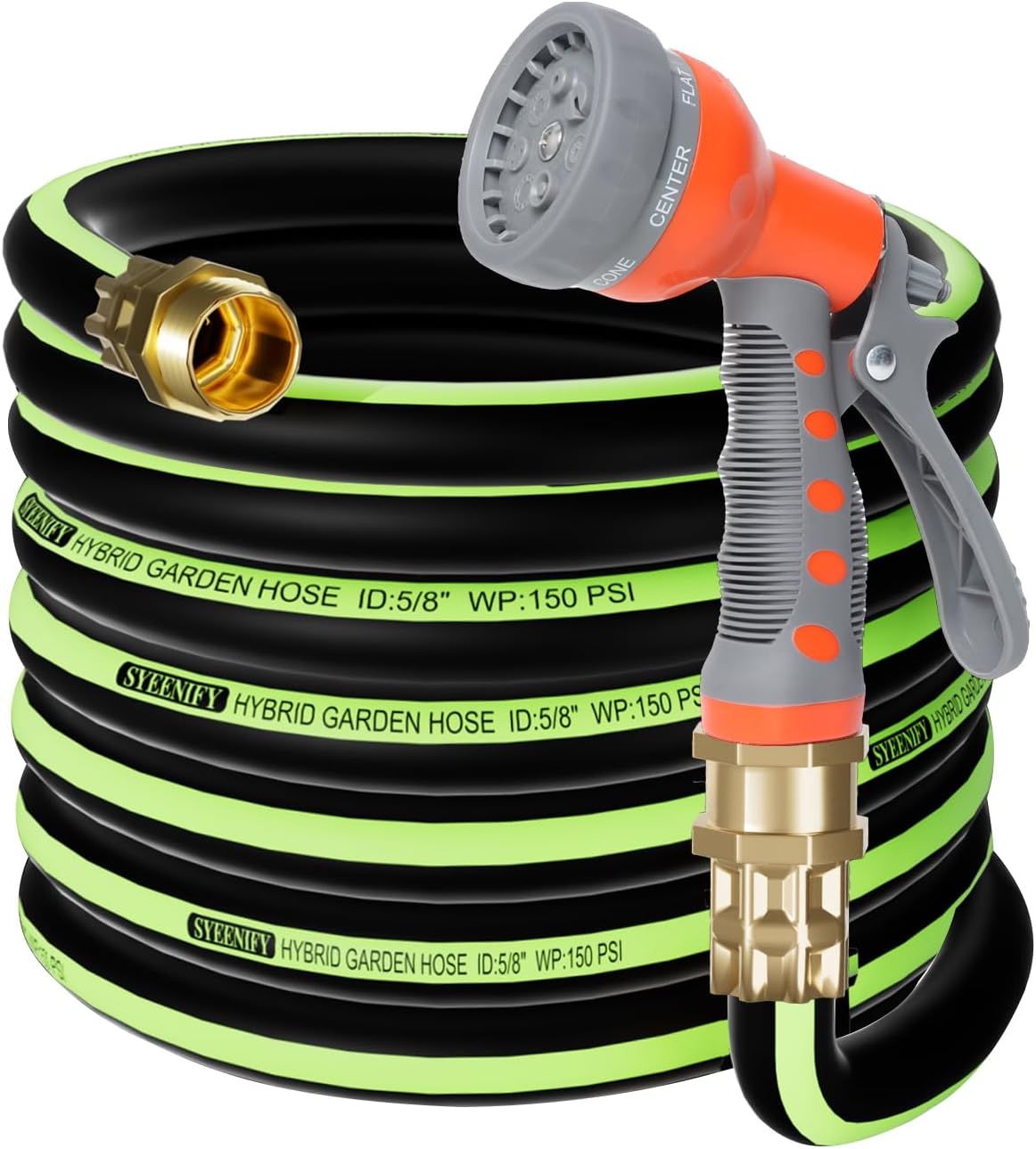 Kink Free Garden Hose 50ft - Heavy Duty Hybrid Water Hose
