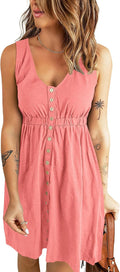 Sleeveless Ribbed Knit Ruffle Swing Tank Dress - Flattering Summer