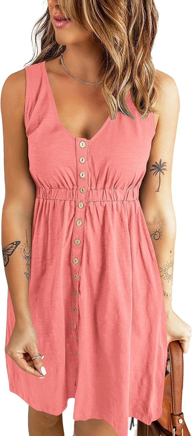 BTFBM Women Sleeveless Summer Dress for Beach and Casual Wear