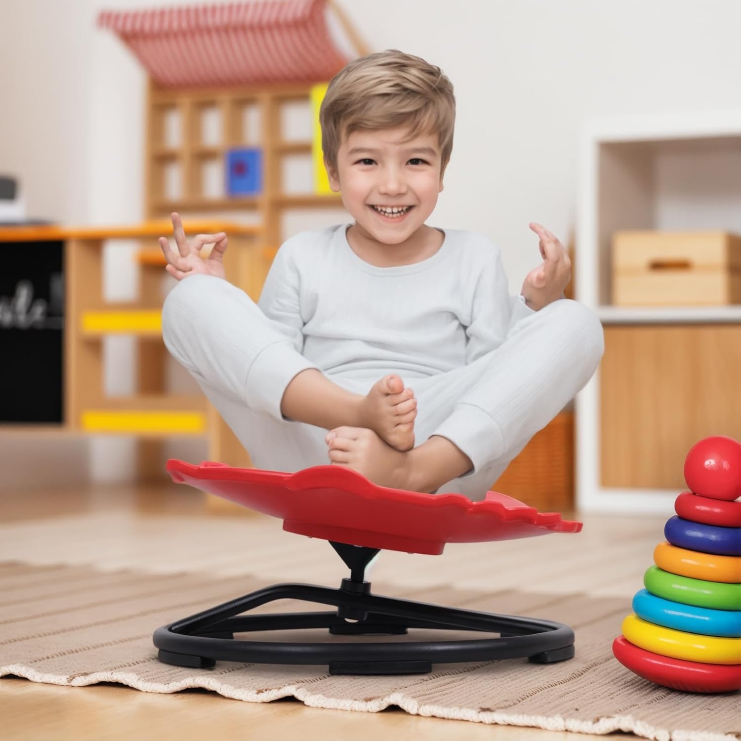 Dino Spin Seat for Sensory Kids - Red