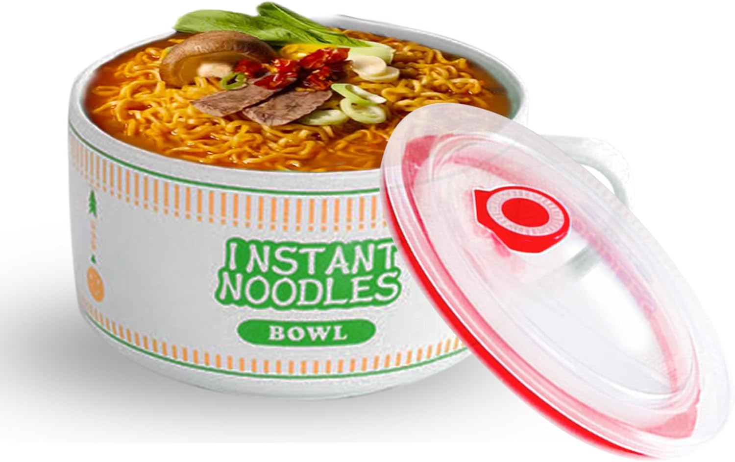 Japanese Ceramic Microwave Ramen Bowl Set - 1100ml (Green)