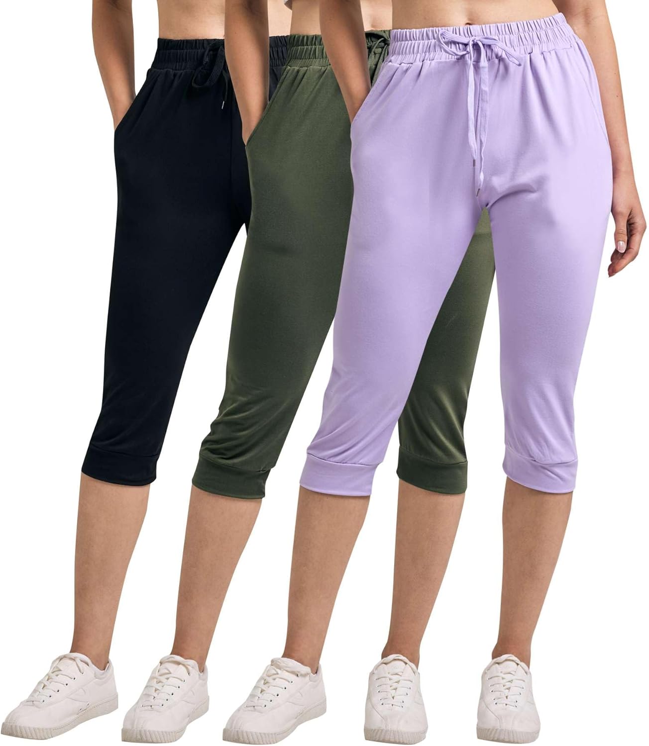 Women's Ultra Soft Capri Joggers with Pockets for All Sizes