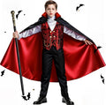 Boys Vampire Costume Set - Classic Cape, Shirt, Pants & Cane