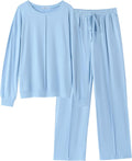 Ekouaer Pajama Sets for Women 2 Piece Lounge Sets - Cozy Long Sleeve