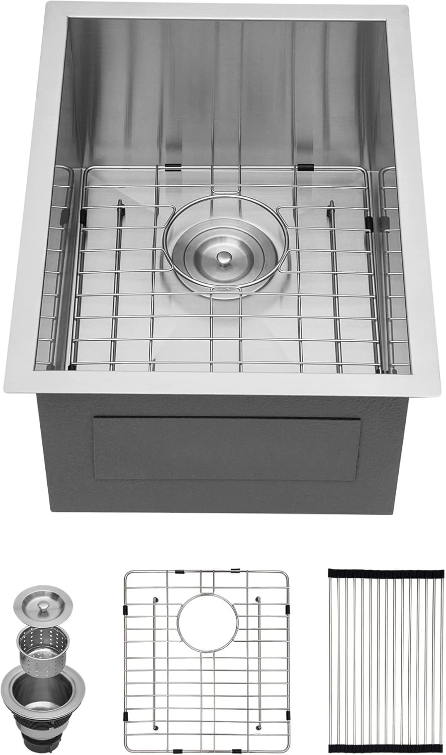 Kichae 15 Inch Undermount Bar Sink - Durable Stainless Steel Design