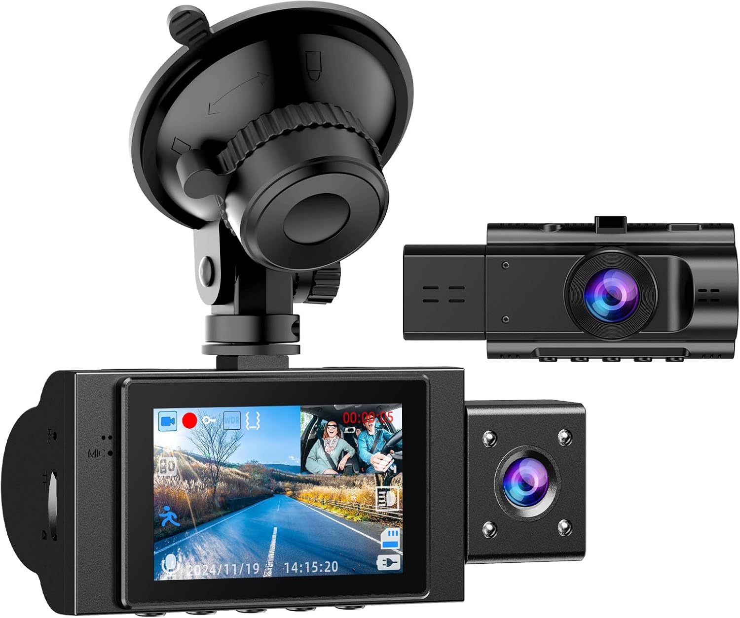 Yansoo Dual Dash Cam: FHD 1080P, Infrared Night Vision