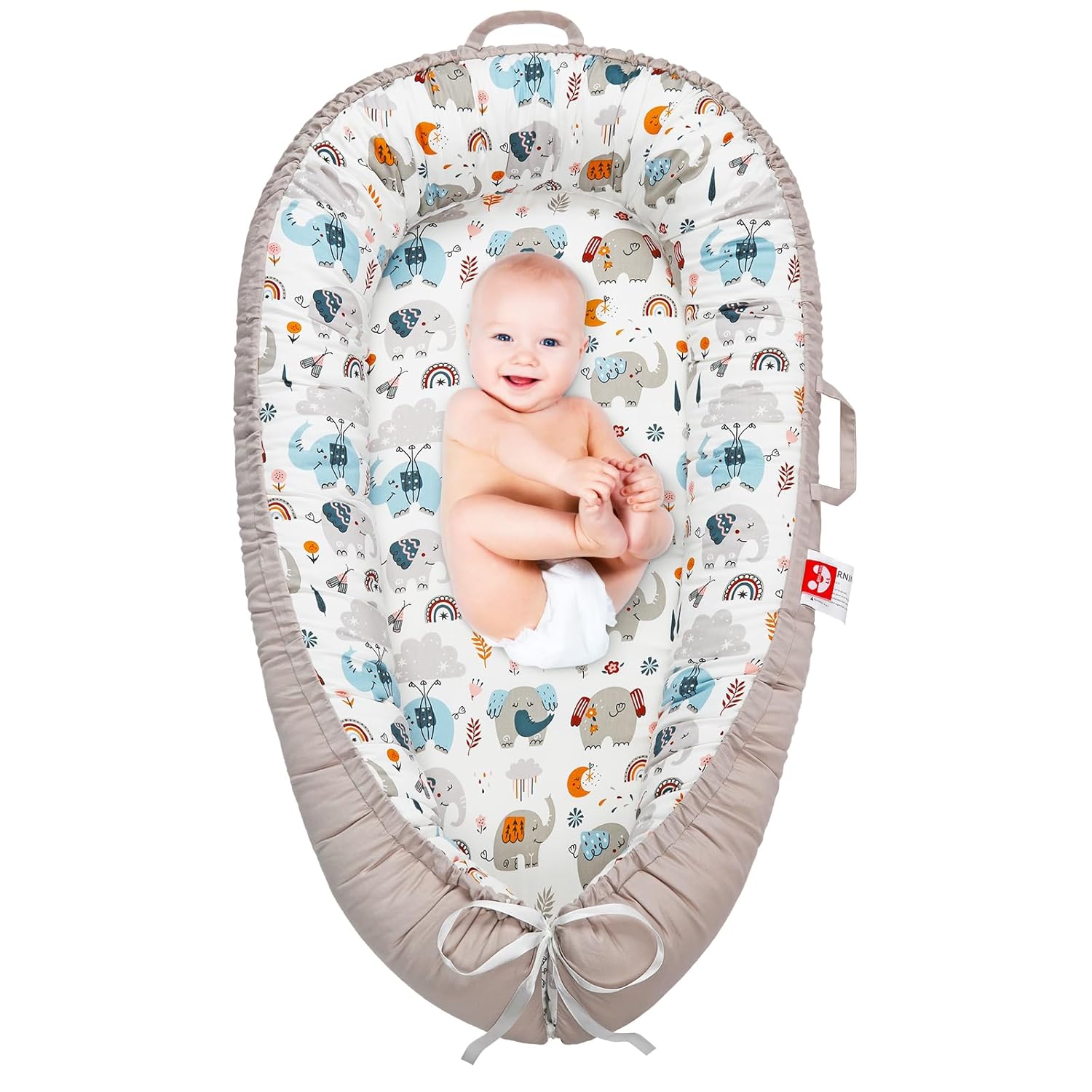 Baby Lounger for Newborn - Portable Infant Seat with Adjustable Cover