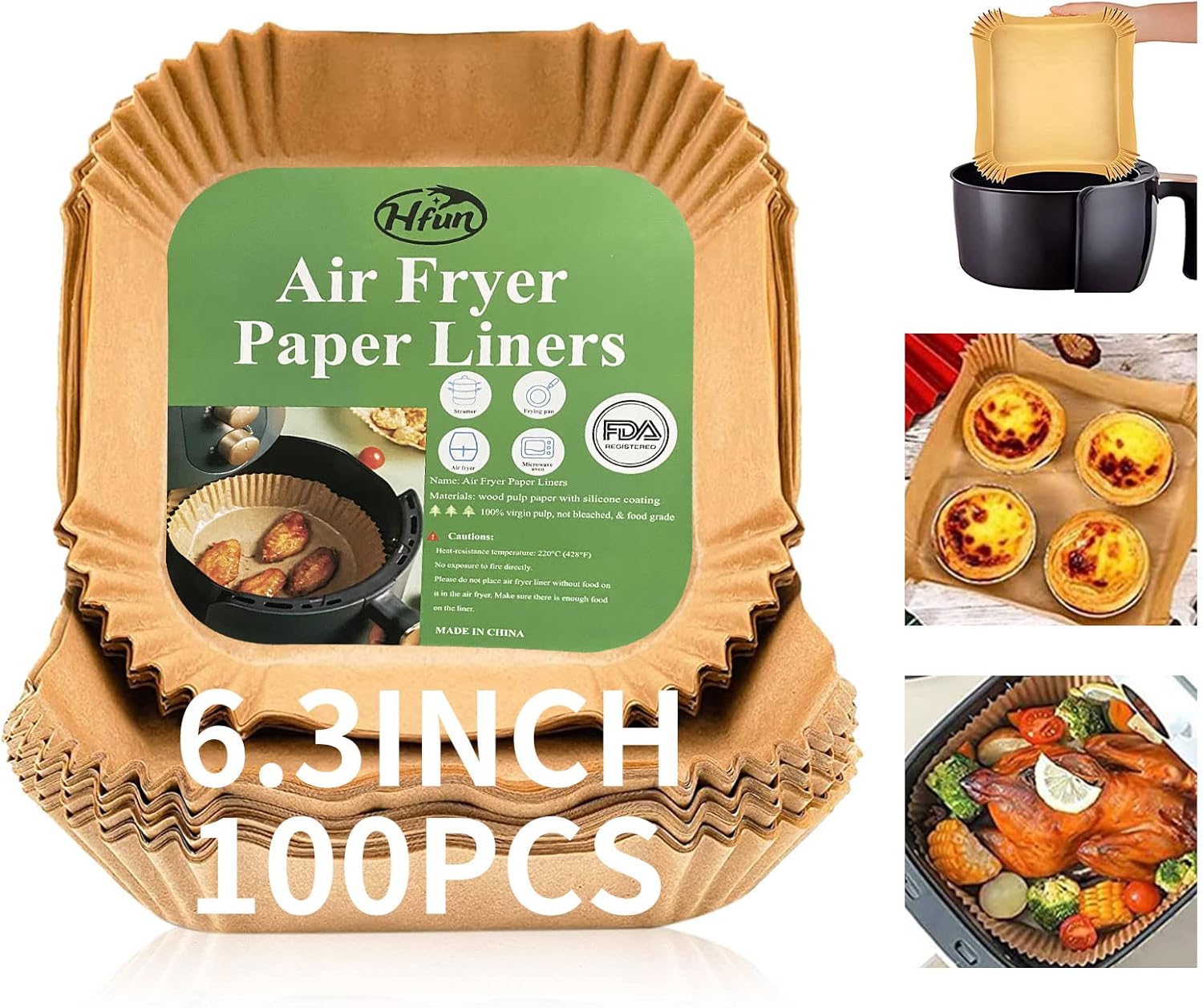 100 Disposable Air Fryer Liners: Oil-proof & Non-stick!