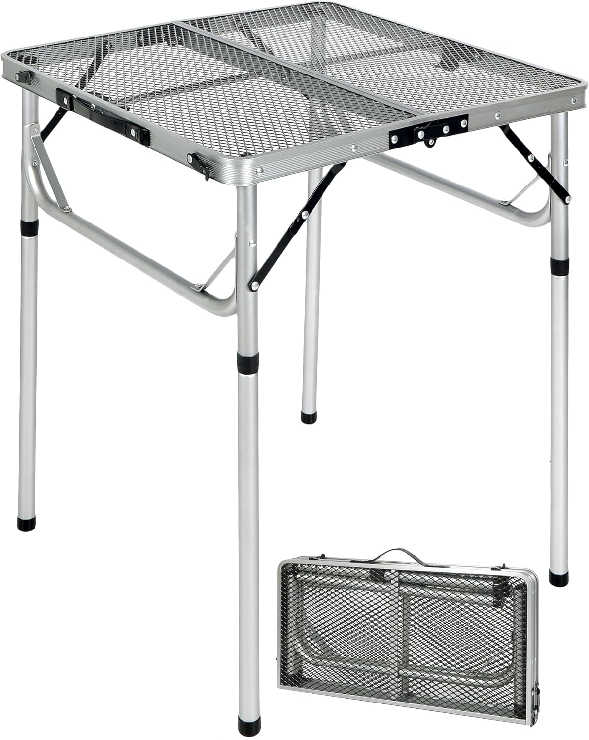 REDCAMP 24in Square Folding Grill Table for Camping and BBQ
