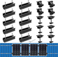 Solar Panel Mounting Brackets with Rails and Clamps - Roof/RV/Boat Kit