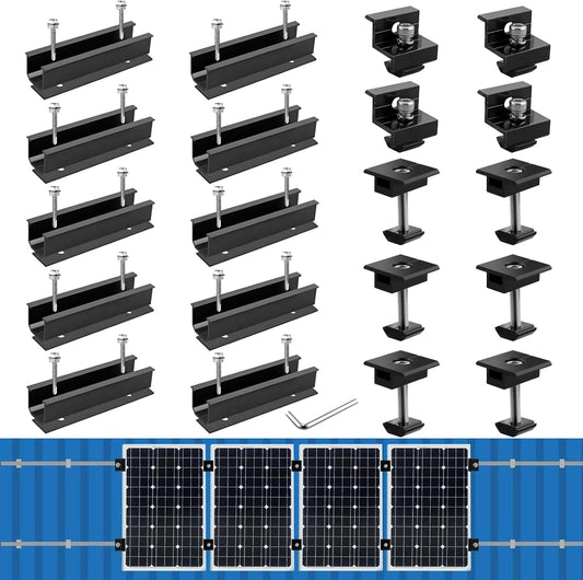 Solar Panel Mounting Brackets Kit for Roof, RV, and Boat