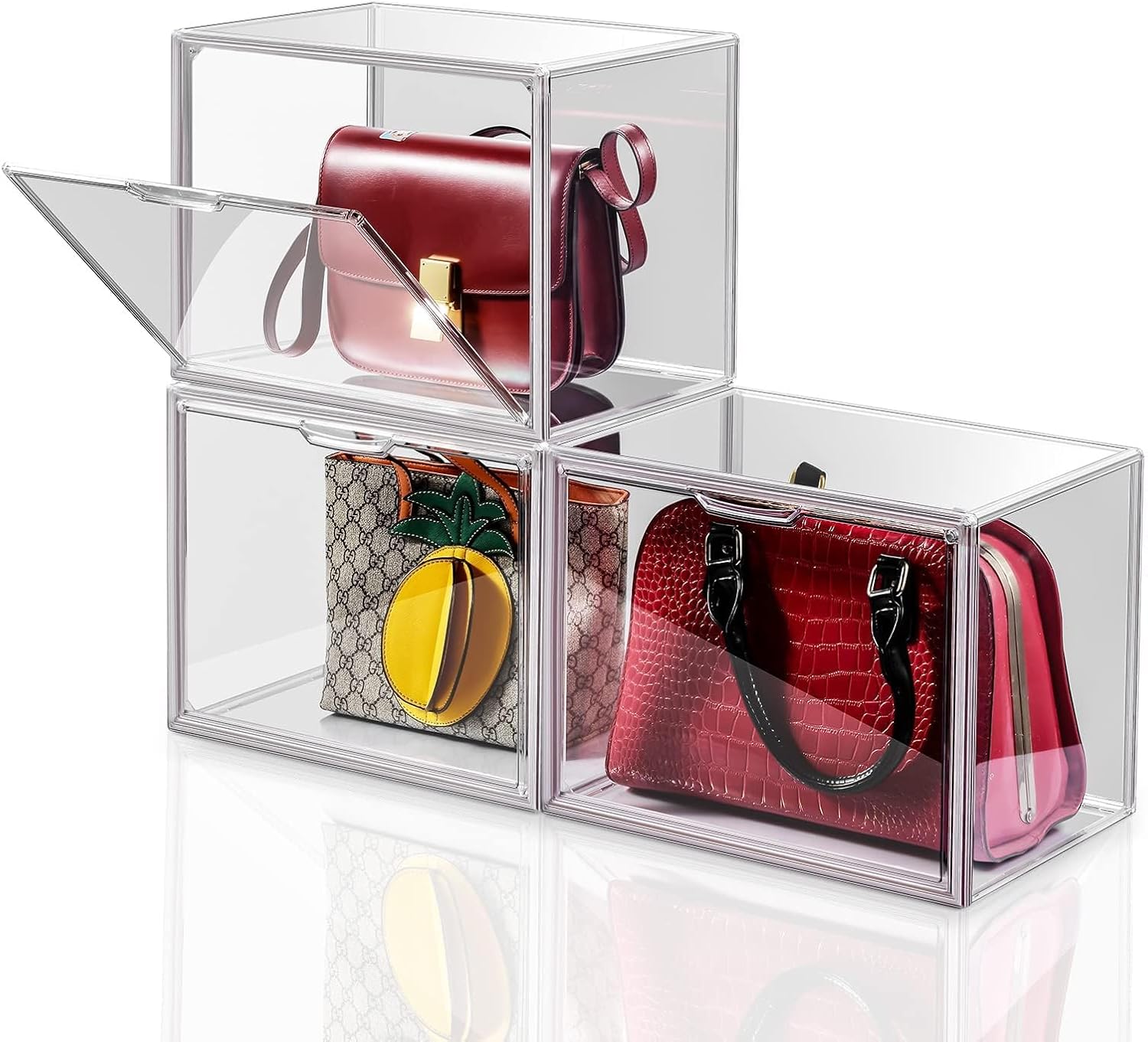 Purse Organizer for Closet - Clear Acrylic Handbag Storage Case
