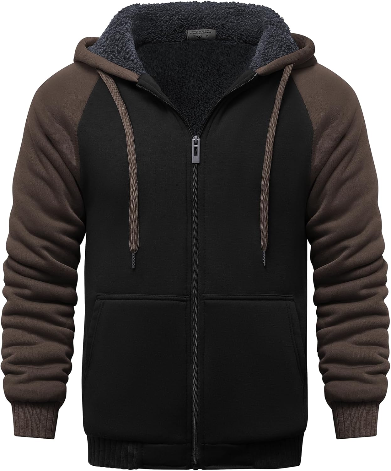 GEEK LIGHTING Mens Fleece-Lined Zip Up Hoodie for Winter Warmth