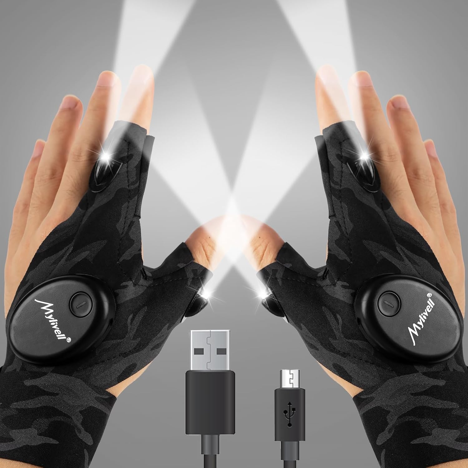 Mylivell LED Flashlight Gloves - Unique Dad Gifts