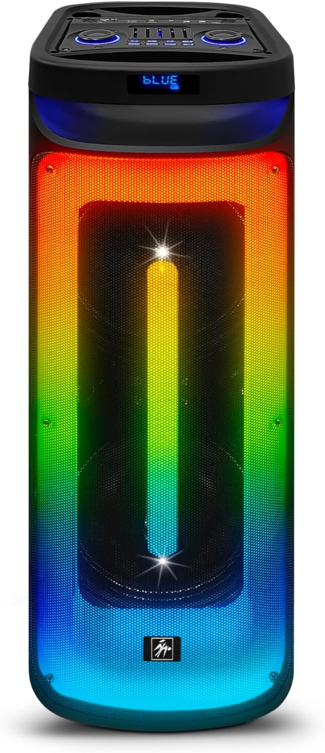 Fisher Dual 10 Subwoofer Bluetooth Speaker: Deep Bass & LED Lights