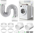 Silver Dryer Vent Hose Kit for Tight Spaces with Elbows Included