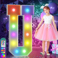 4FT Colorful Marquee Light Up Letter U - 16 Colors Remote