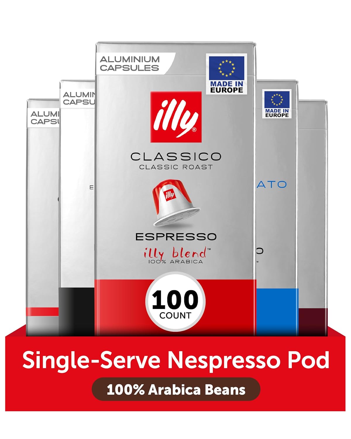illy Aluminum Espresso Capsules for Nespresso Machines - 10 Count
