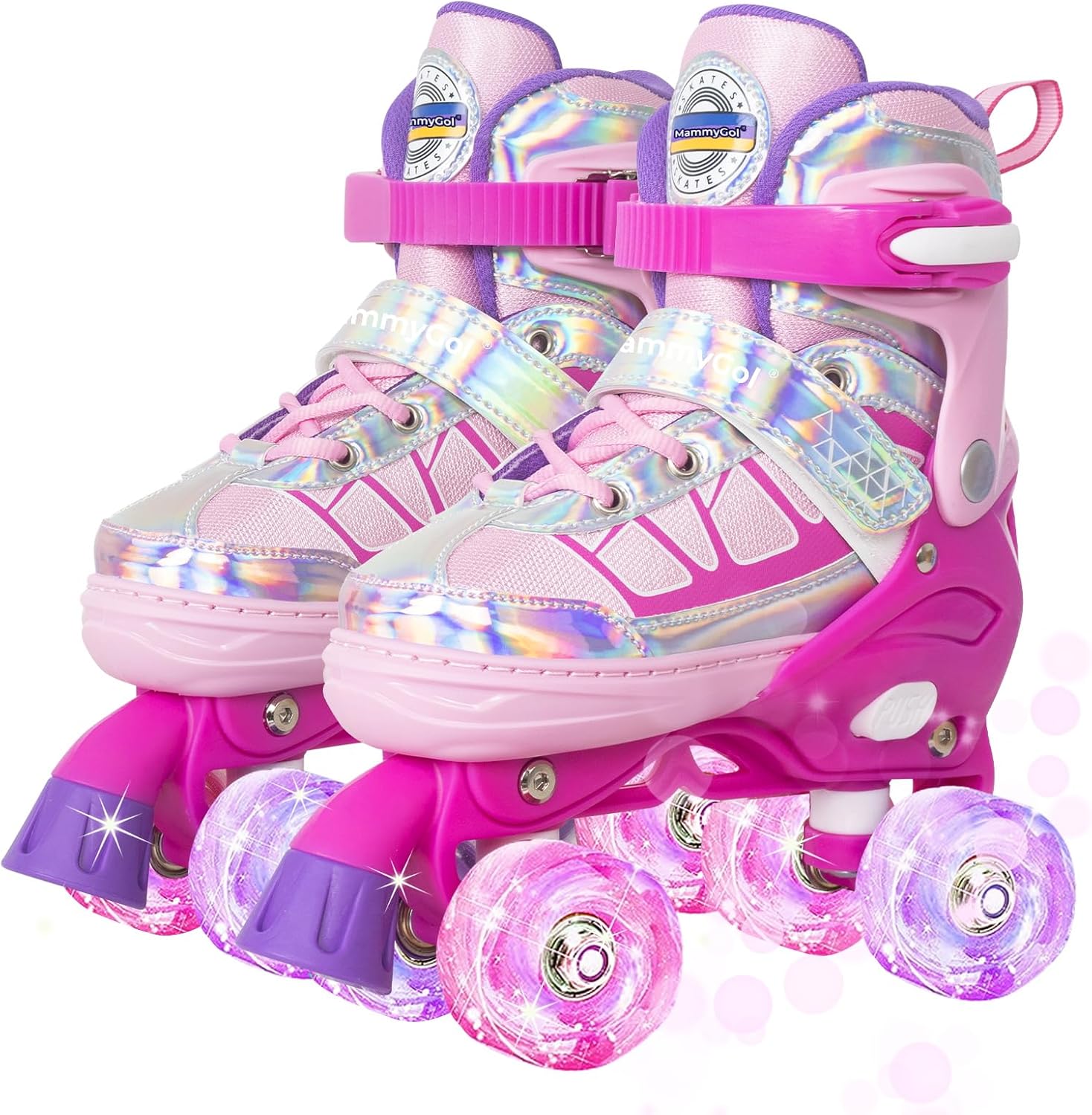 MammyGol Adjustable Roller Skates for Kids with Light Up Wheels