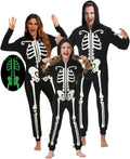 Veseacky Matching Family Skeleton Glow-in-the-Dark Pajama Jumpsuit