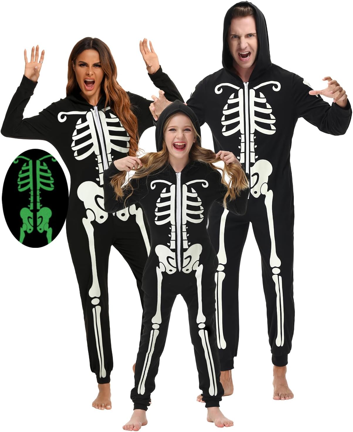 Veseacky Matching Family Pajamas Sets Glow in Dark Jumpsuit
