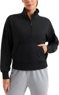 SoftAura Half Zip Sweatshirt for Women - Relaxed Fit Funnel Neck