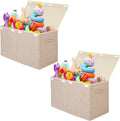 Large Toy Box Chest Storage 2 Pack - Spacious Foldable Bins for Kids