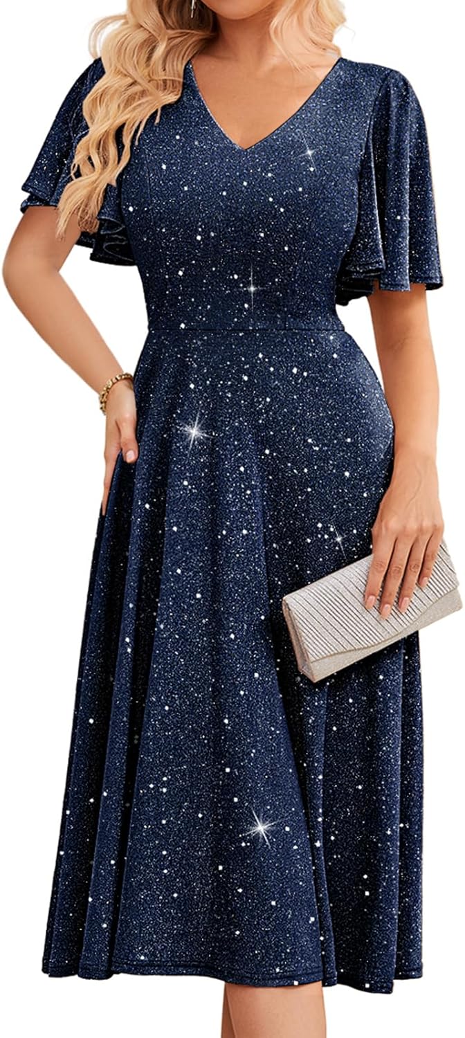 Bridesmay Women's Formal Cocktail Wedding Guest Dress for 2025
