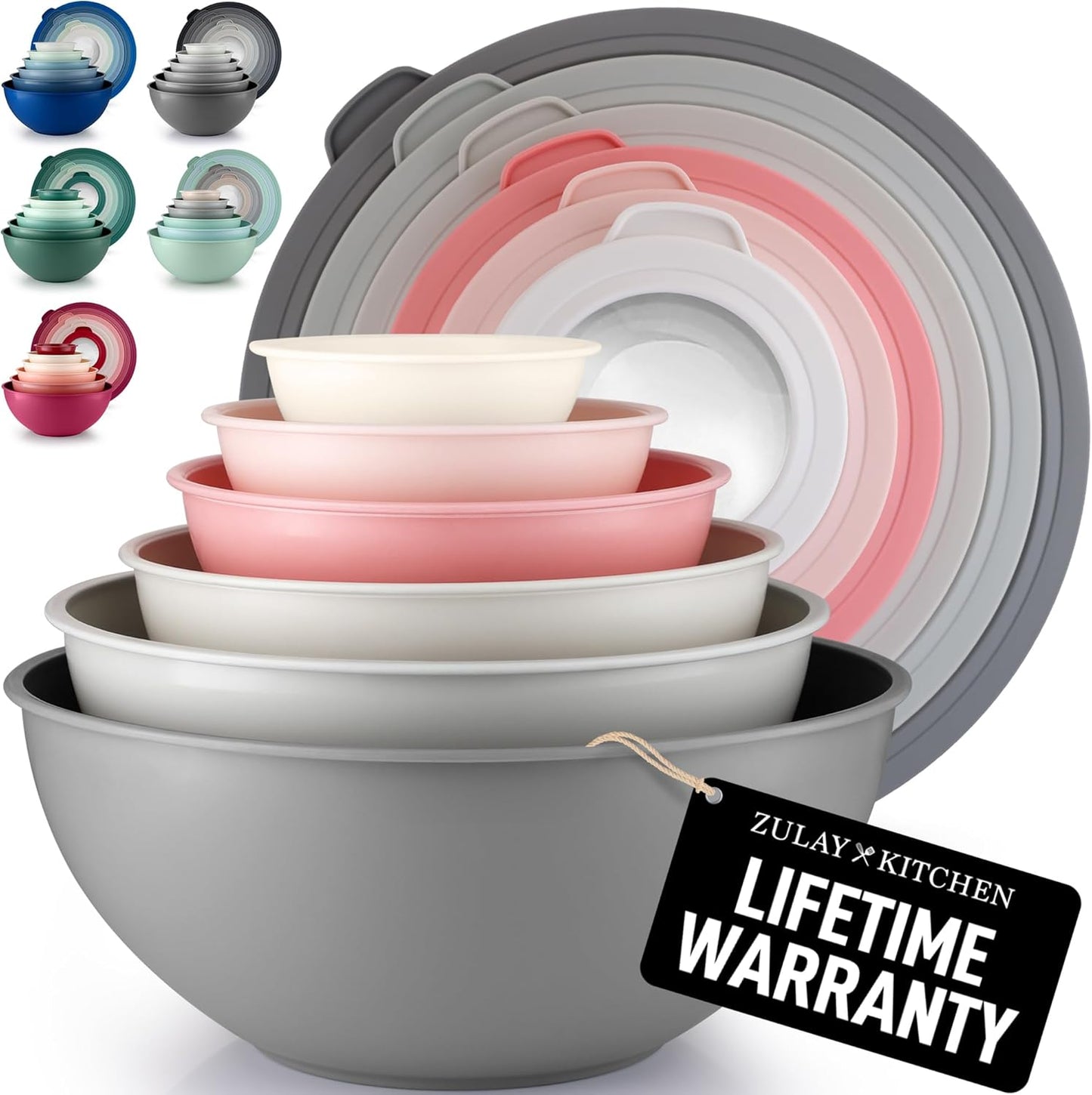 Colorful Mixing Bowl Set with Lids for Kitchen Prep and Storage