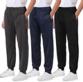 3 Pack Boys Joggers Fleece Lined Sweatpants with Pockets - Cozy