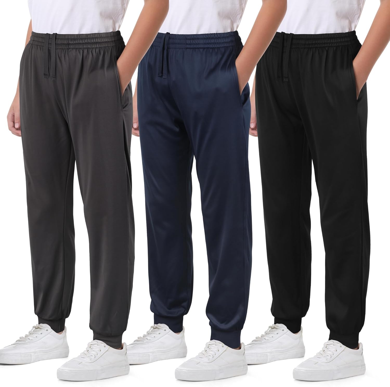 Boys Joggers Fleece Lined Sweatpants with Pockets for Kids