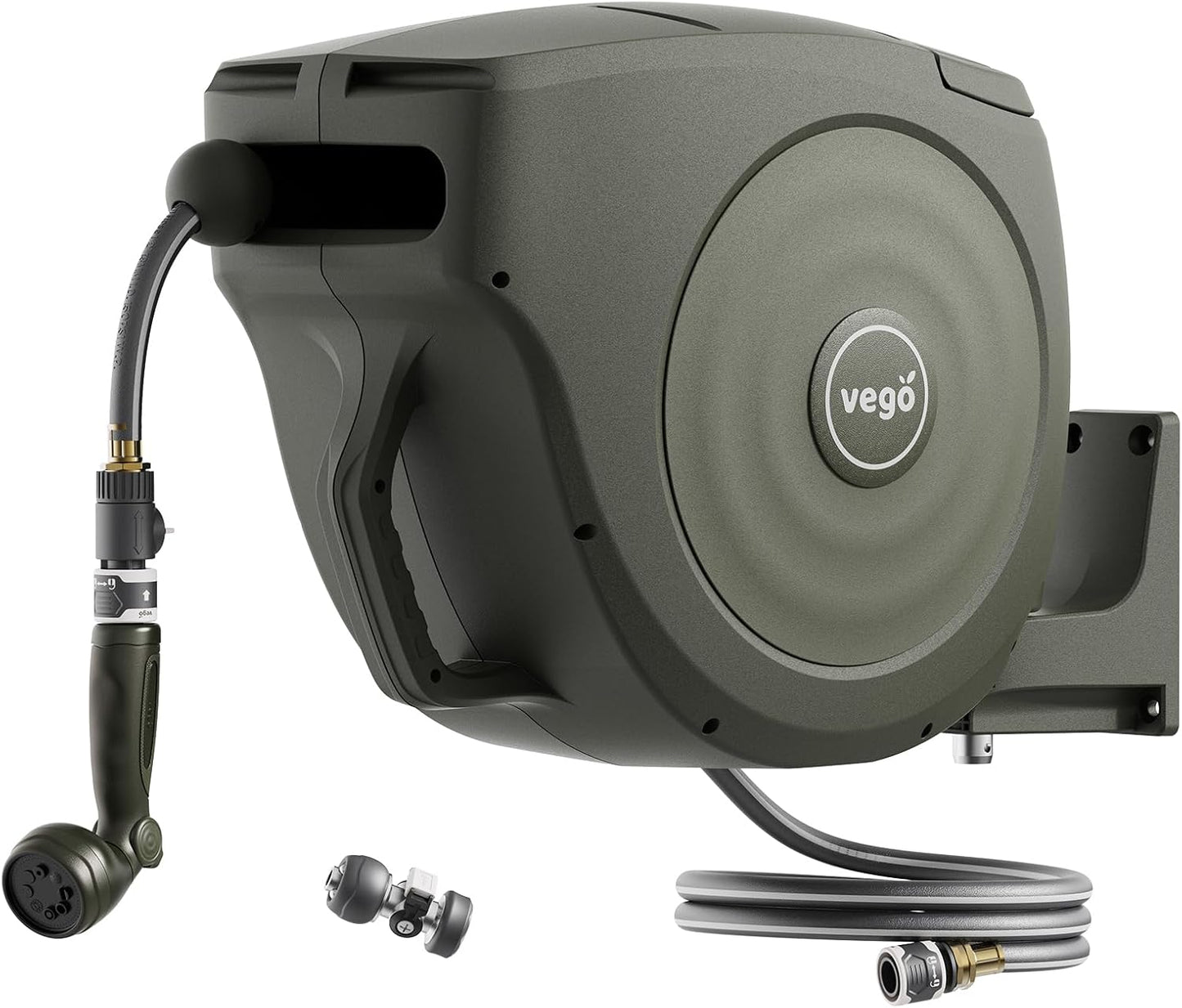 Vego Garden Hose Reel Retractable Hi-Flow 100ft Wall Mounted