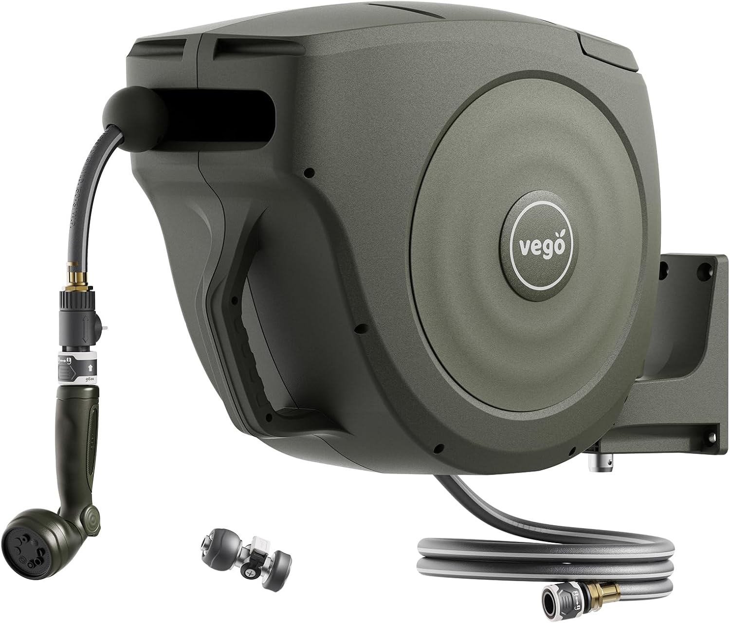 Vego Garden Hose Reel Retractable Hi-Flow 100ft Wall Mounted
