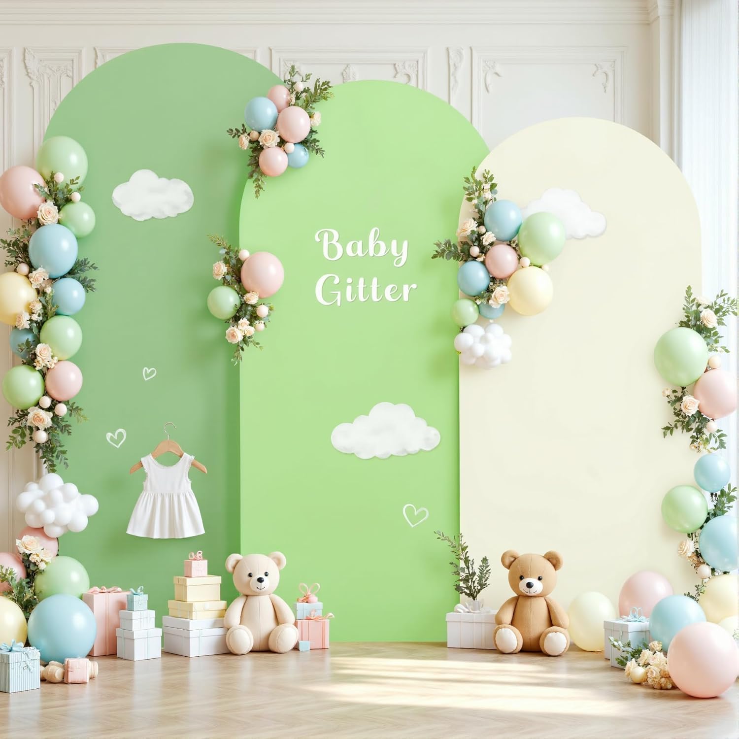 Green Arch Backdrop Cover Set of 3 for Stunning Events