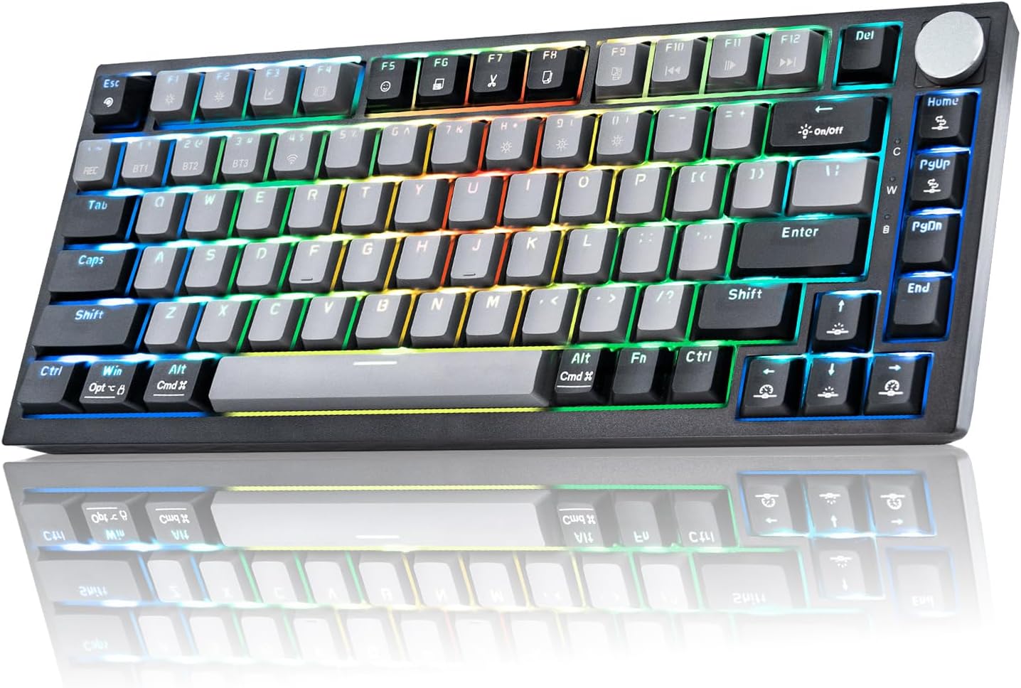 Wireless Gaming Keyboard with RGB & Volume Knob