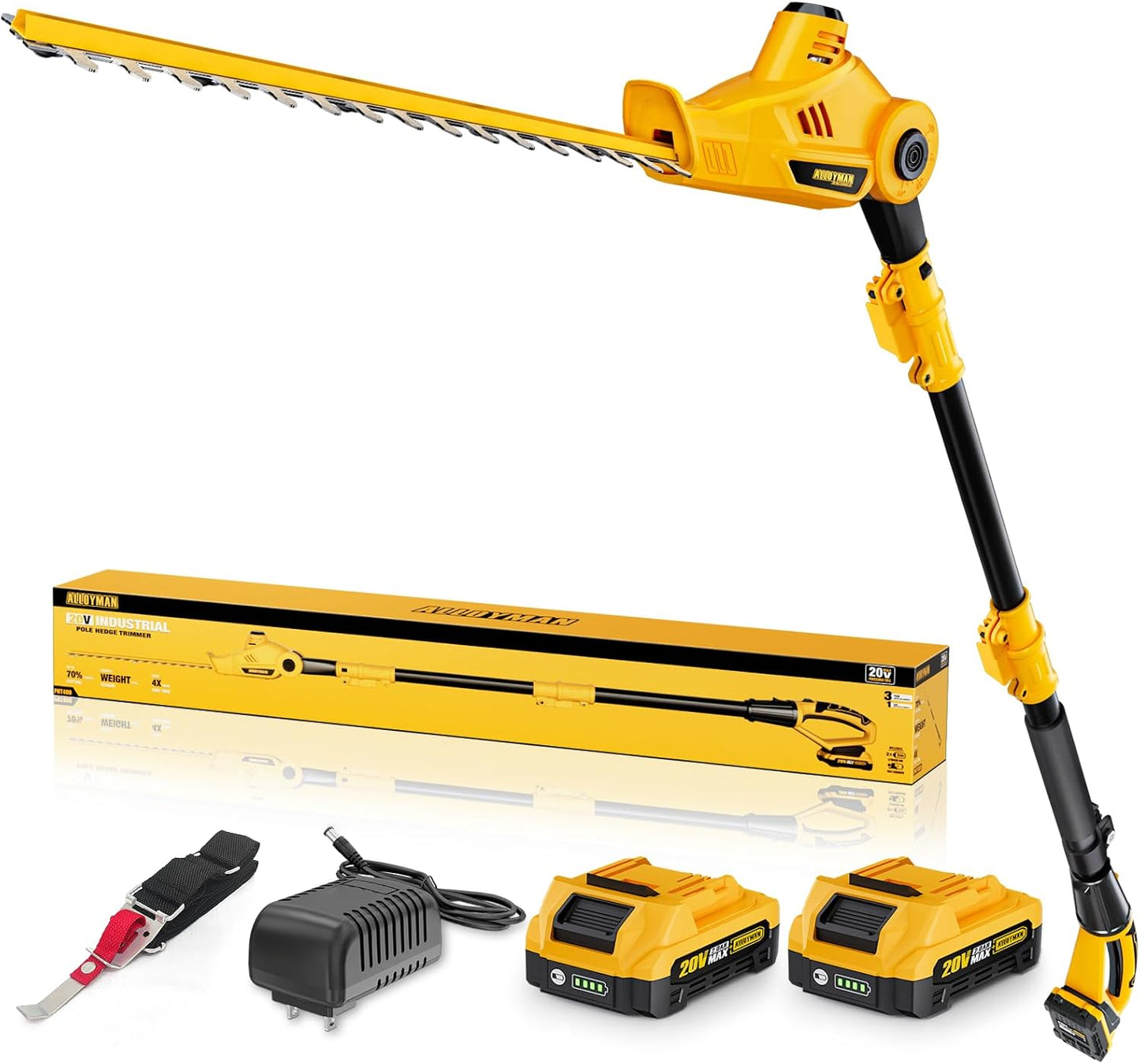 Alloyman 20V MAX Pole Hedge Trimmer for Efficient Shrub Pruning