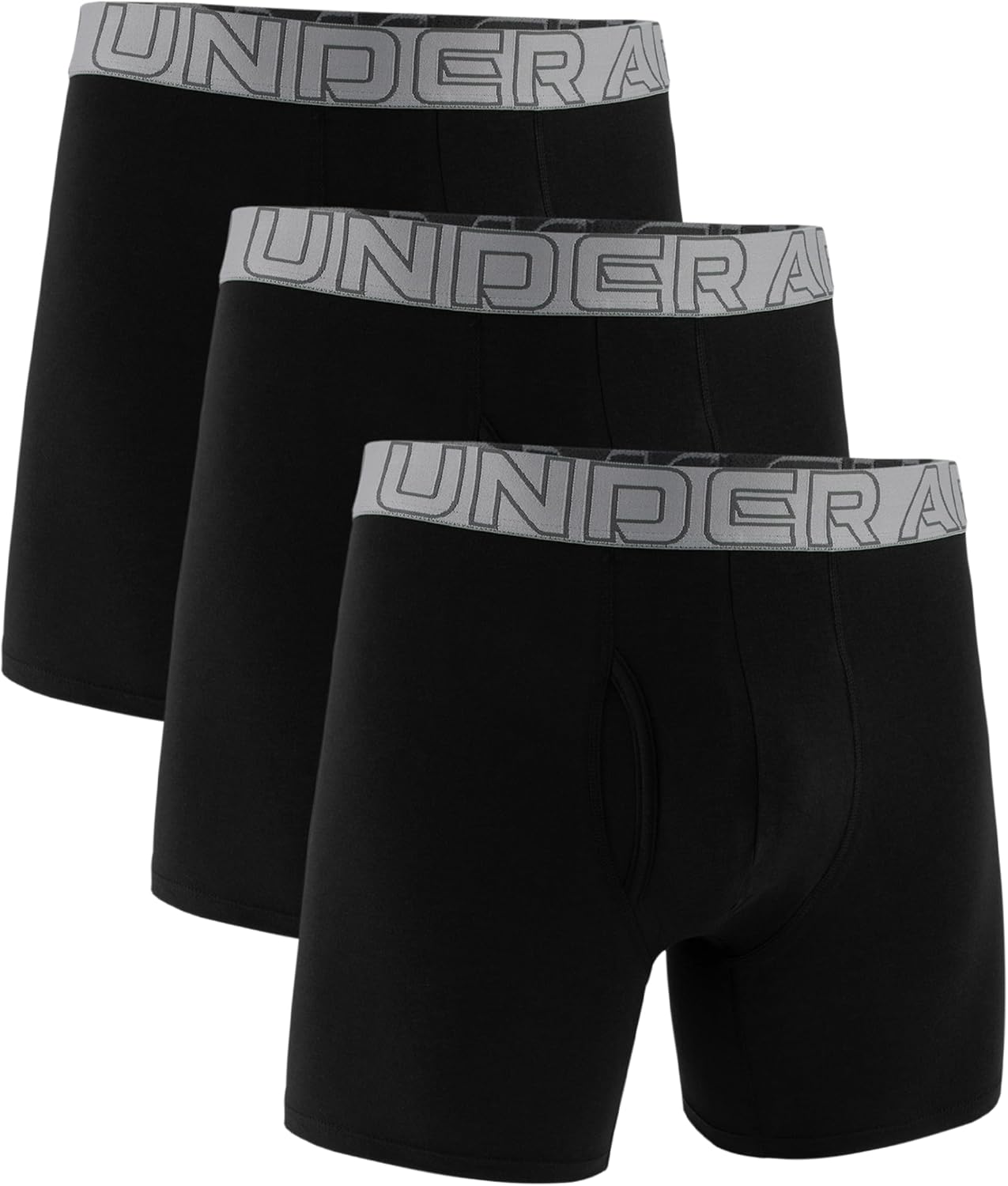 Under Armour mens 3-pack Performance Cotton Boxer Briefs for Comfort