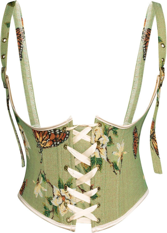 Scarlet Darkness Corset Belt for Women with Floral Lace Design