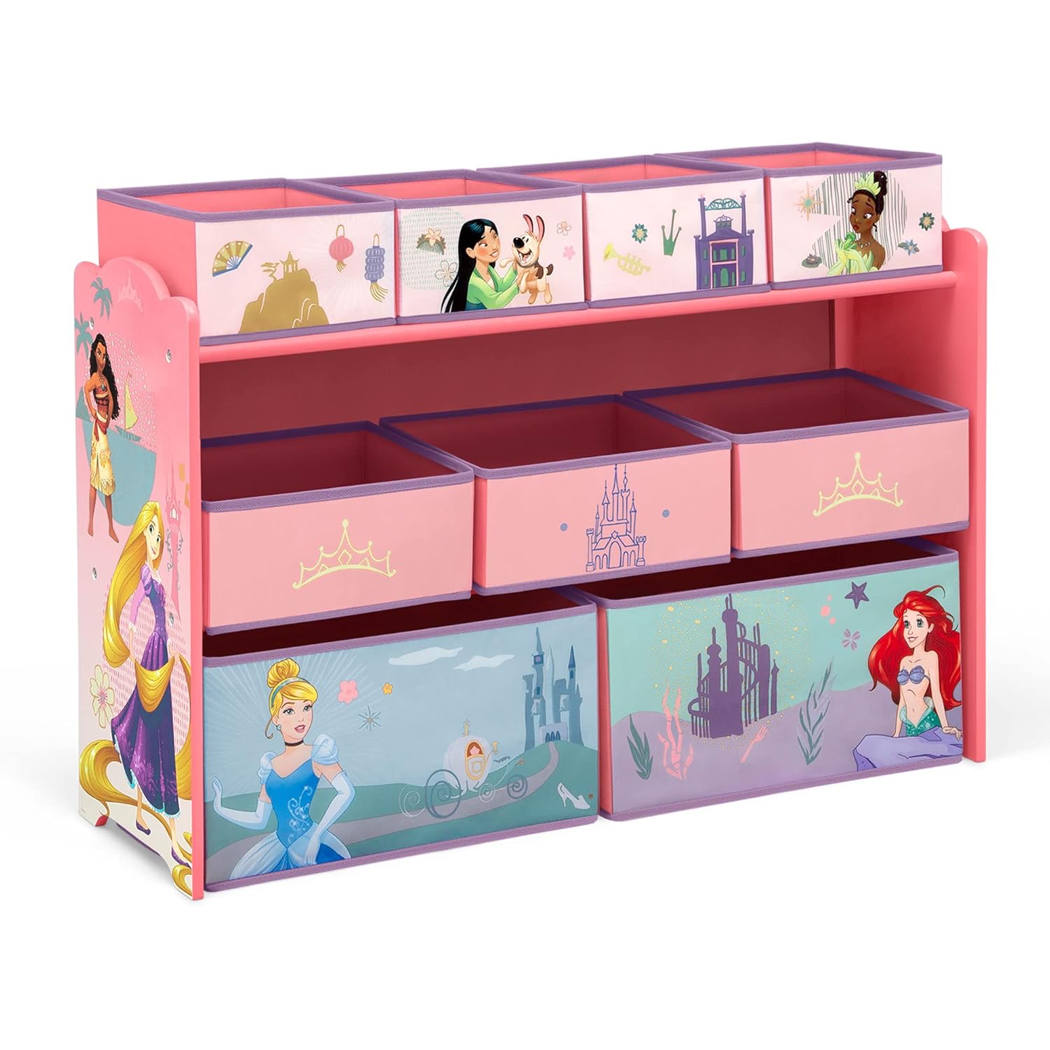 Disney Princess Deluxe Toy Organizer with 9 Bins for Kids