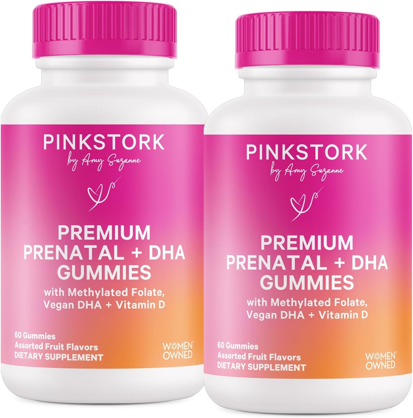 Premium Prenatal Gummy Vitamins with DHA and Folate - 2 Pack
