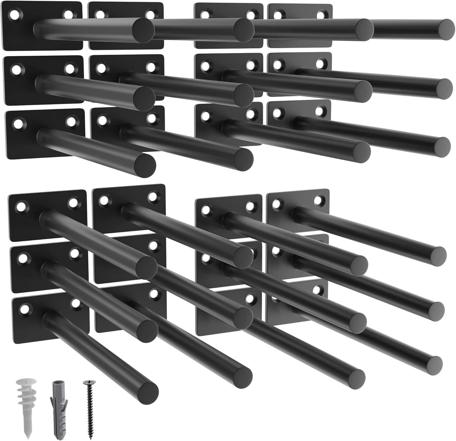 LEOPO Black 24 Pack Floating Shelf Bracket for Home Decor
