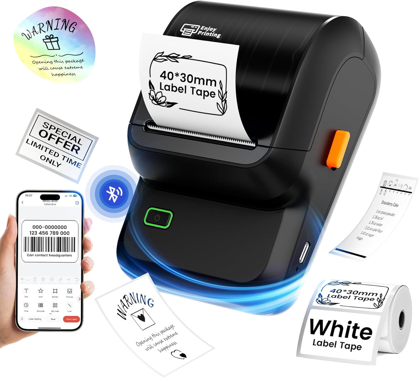 Inkless Bluetooth Label Printer for Small Biz