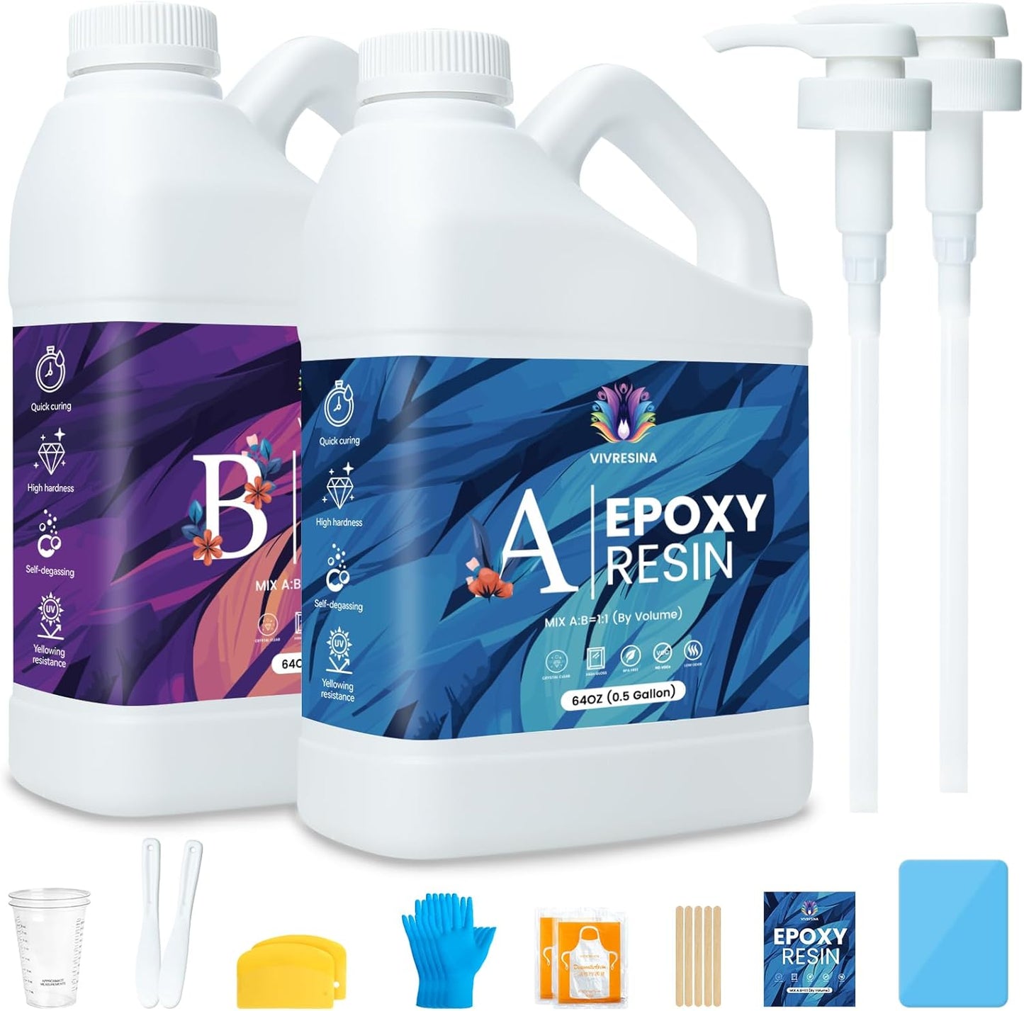 Epoxy Resin 1 Gallon Kit for Craft DIY Jewelry Art Casting