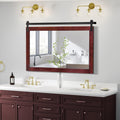 Farmhouse Bathroom Mirror 45 x 30 Rustic Wood Framed Wall Barn Door