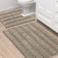 H.VERSAILTEX Bath Rug Set 2 Piece - Ultra Thick Absorbent Taupe