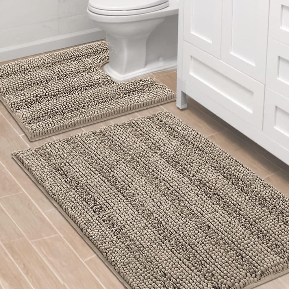 H.VERSAILTEX Ultra Thick Bathroom Rugs Set for Cozy Comfort
